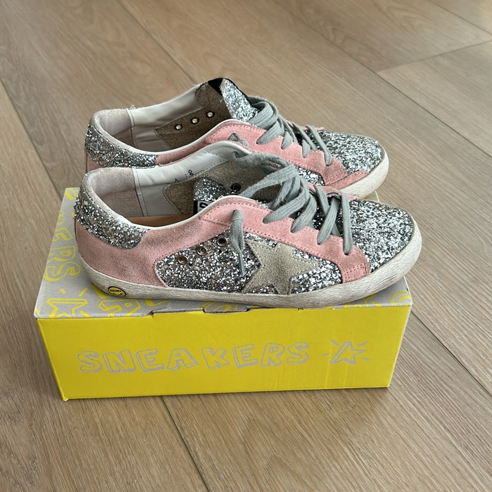 golden goose super star sparkle shoes size EU 35 / US 3.5 kids / women US 5.5 - Picture 7 of 8